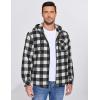 imageCOOFANDY Mens Flannel Fleece Jacket Sherpa Lined Shirt Jacket Plaid Zip Up Hoodie Soft Warm Coat with HoodBblack Plaid