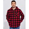 imageCOOFANDY Mens Flannel Fleece Jacket Sherpa Lined Shirt Jacket Plaid Zip Up Hoodie Soft Warm Coat with HoodBred Plaid