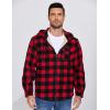 imageCOOFANDY Mens Flannel Fleece Jacket Sherpa Lined Shirt Jacket Plaid Zip Up Hoodie Soft Warm Coat with HoodBred Plaid