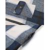 imageCOOFANDY Mens Flannel Fleece Jacket Sherpa Lined Shirt Jacket Plaid Zip Up Hoodie Soft Warm Coat with HoodCblue Block