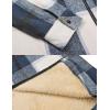 imageCOOFANDY Mens Flannel Fleece Jacket Sherpa Lined Shirt Jacket Plaid Zip Up Hoodie Soft Warm Coat with HoodCblue Block