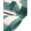 imageCOOFANDY Mens Flannel Fleece Jacket Sherpa Lined Shirt Jacket Plaid Zip Up Hoodie Soft Warm Coat with HoodCgreen Block