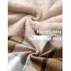 imageCOOFANDY Mens Flannel Fleece Jacket Sherpa Lined Shirt Jacket Plaid Zip Up Hoodie Soft Warm Coat with HoodCkhaki Block