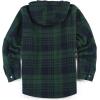 imageCOOFANDY Mens Flannel Fleece Jacket Sherpa Lined Shirt Jacket Plaid Zip Up Hoodie Soft Warm Coat with HoodDgreen Line