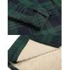 imageCOOFANDY Mens Flannel Fleece Jacket Sherpa Lined Shirt Jacket Plaid Zip Up Hoodie Soft Warm Coat with HoodDgreen Line