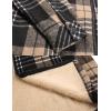 imageCOOFANDY Mens Flannel Fleece Jacket Sherpa Lined Shirt Jacket Plaid Zip Up Hoodie Soft Warm Coat with HoodDkhaki Line