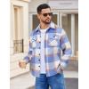 imageCOOFANDY Mens Flannel Jacket Long Sleeve Plaid Shirt Jackets Button Down Fleece Shacket Casual Fall Soft OutwearBlue Block