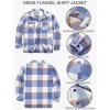imageCOOFANDY Mens Flannel Jacket Long Sleeve Plaid Shirt Jackets Button Down Fleece Shacket Casual Fall Soft OutwearBlue Block