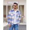 imageCOOFANDY Mens Flannel Jacket Long Sleeve Plaid Shirt Jackets Button Down Fleece Shacket Casual Fall Soft OutwearBlue Block