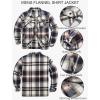 imageCOOFANDY Mens Flannel Jacket Long Sleeve Plaid Shirt Jackets Button Down Fleece Shacket Casual Fall Soft OutwearBrown Line