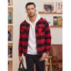 imageCOOFANDY Mens Flannel Jacket Long Sleeve Plaid Shirt Jackets Button Down Fleece Shacket Casual Fall Soft OutwearBuffalo Red Plaid