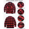 imageCOOFANDY Mens Flannel Jacket Long Sleeve Plaid Shirt Jackets Button Down Fleece Shacket Casual Fall Soft OutwearBuffalo Red Plaid