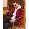 imageCOOFANDY Mens Flannel Jacket Long Sleeve Plaid Shirt Jackets Button Down Fleece Shacket Casual Fall Soft OutwearBuffalo Red Plaid
