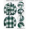 imageCOOFANDY Mens Flannel Jacket Long Sleeve Plaid Shirt Jackets Button Down Fleece Shacket Casual Fall Soft OutwearGreen Block