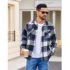 imageCOOFANDY Mens Flannel Jacket Long Sleeve Plaid Shirt Jackets Button Down Fleece Shacket Casual Fall Soft OutwearNavy Block