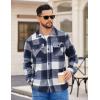 imageCOOFANDY Mens Flannel Jacket Long Sleeve Plaid Shirt Jackets Button Down Fleece Shacket Casual Fall Soft OutwearNavy Block