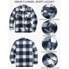 imageCOOFANDY Mens Flannel Jacket Long Sleeve Plaid Shirt Jackets Button Down Fleece Shacket Casual Fall Soft OutwearNavy Block