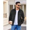 imageCOOFANDY Mens Flannel Jacket Long Sleeve Plaid Shirt Jackets Button Down Fleece Shacket Casual Fall Soft OutwearPure Black