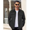imageCOOFANDY Mens Flannel Jacket Long Sleeve Plaid Shirt Jackets Button Down Fleece Shacket Casual Fall Soft OutwearPure Black