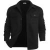 imageCOOFANDY Mens Flannel Jacket Long Sleeve Plaid Shirt Jackets Button Down Fleece Shacket Casual Fall Soft OutwearPure Black