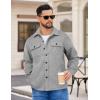 imageCOOFANDY Mens Flannel Jacket Long Sleeve Plaid Shirt Jackets Button Down Fleece Shacket Casual Fall Soft OutwearPure Grey