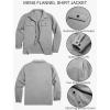 imageCOOFANDY Mens Flannel Jacket Long Sleeve Plaid Shirt Jackets Button Down Fleece Shacket Casual Fall Soft OutwearPure Grey