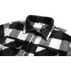 imageCOOFANDY Mens Flannel Jacket Long Sleeve Plaid Shirt Jackets Button Down Fleece Shacket Casual Fall Soft OutwearWhite Black Plaid