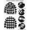 imageCOOFANDY Mens Flannel Jacket Long Sleeve Plaid Shirt Jackets Button Down Fleece Shacket Casual Fall Soft OutwearWhite Black Plaid