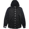 imageCOOFANDY Mens Flannel Shirt Jacket Cotton Quilted Lined Plaid Shirt Long Sleeve Button Down Hoodie JacketsBlack White Grey Plaid