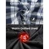 imageCOOFANDY Mens Flannel Shirt Jacket Cotton Quilted Lined Plaid Shirt Long Sleeve Button Down Hoodie JacketsNavy White Plaid