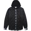 imageCOOFANDY Mens Flannel Shirt Jacket Cotton Quilted Lined Plaid Shirt Long Sleeve Button Down Hoodie JacketsNavy White Plaid