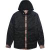 imageCOOFANDY Mens Flannel Shirt Jacket Cotton Quilted Lined Plaid Shirt Long Sleeve Button Down Hoodie JacketsOrange Navy Plaid