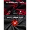 imageCOOFANDY Mens Flannel Shirt Jacket Cotton Quilted Lined Plaid Shirt Long Sleeve Button Down Hoodie JacketsRed Black PlaidBuffalo Plaid