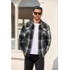 imageCOOFANDY Mens Flannel Shirt Jackets Quilted Lined Plaid Jacket Long Sleeve Button Down Thick Winter Outwear ShacketsBlack