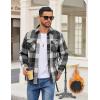 imageCOOFANDY Mens Flannel Shirt Jackets Quilted Lined Plaid Jacket Long Sleeve Button Down Thick Winter Outwear ShacketsBlack Plaid