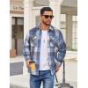 imageCOOFANDY Mens Flannel Shirt Jackets Quilted Lined Plaid Jacket Long Sleeve Button Down Thick Winter Outwear ShacketsBlue