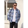 imageCOOFANDY Mens Flannel Shirt Jackets Quilted Lined Plaid Jacket Long Sleeve Button Down Thick Winter Outwear ShacketsBlue