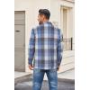 imageCOOFANDY Mens Flannel Shirt Jackets Quilted Lined Plaid Jacket Long Sleeve Button Down Thick Winter Outwear ShacketsBlue