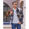 imageCOOFANDY Mens Flannel Shirt Jackets Quilted Lined Plaid Jacket Long Sleeve Button Down Thick Winter Outwear ShacketsDark Blue