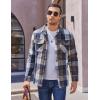 imageCOOFANDY Mens Flannel Shirt Jackets Quilted Lined Plaid Jacket Long Sleeve Button Down Thick Winter Outwear ShacketsDark Blue