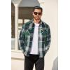 imageCOOFANDY Mens Flannel Shirt Jackets Quilted Lined Plaid Jacket Long Sleeve Button Down Thick Winter Outwear ShacketsGreen