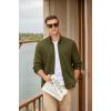 imageCOOFANDY Mens Fleece Jacket Zip Up Lightweight Sweater Jackets Casual Warm with Pockets for Home Office HikingArmy Green
