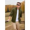 imageCOOFANDY Mens Fleece Jacket Zip Up Lightweight Sweater Jackets Casual Warm with Pockets for Home Office HikingArmy Green