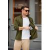 imageCOOFANDY Mens Fleece Jacket Zip Up Lightweight Sweater Jackets Casual Warm with Pockets for Home Office HikingArmy Green
