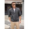 imageCOOFANDY Mens Fleece Jacket Zip Up Lightweight Sweater Jackets Casual Warm with Pockets for Home Office HikingDark Gray