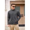 imageCOOFANDY Mens Fleece Jacket Zip Up Lightweight Sweater Jackets Casual Warm with Pockets for Home Office HikingDark Gray