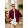 imageCOOFANDY Mens Fleece Jacket Zip Up Lightweight Sweater Jackets Casual Warm with Pockets for Home Office HikingRed