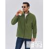 imageCOOFANDY Mens Fleece Jackets Full Zip Raglan Long Sleeve Lightweight Casual Outdoor Warm Jacket Coat with PocketsArmy Green