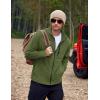 imageCOOFANDY Mens Fleece Jackets Full Zip Raglan Long Sleeve Lightweight Casual Outdoor Warm Jacket Coat with PocketsArmy Green