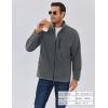 imageCOOFANDY Mens Fleece Jackets Full Zip Raglan Long Sleeve Lightweight Casual Outdoor Warm Jacket Coat with PocketsDark Grey